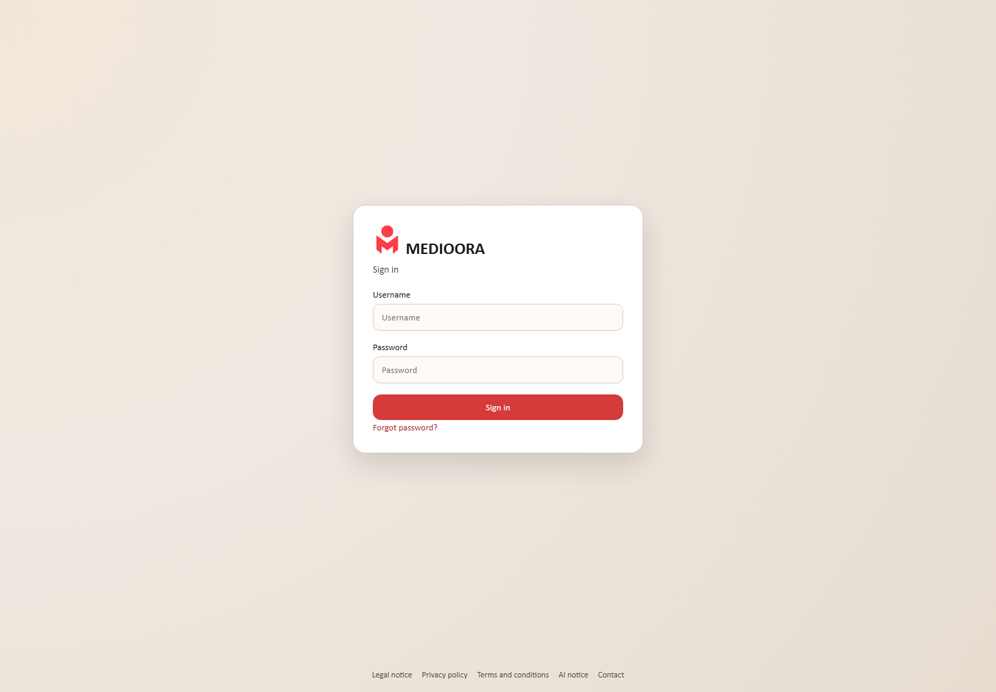 MEDIOORA: Sign-in, passwords and MFA