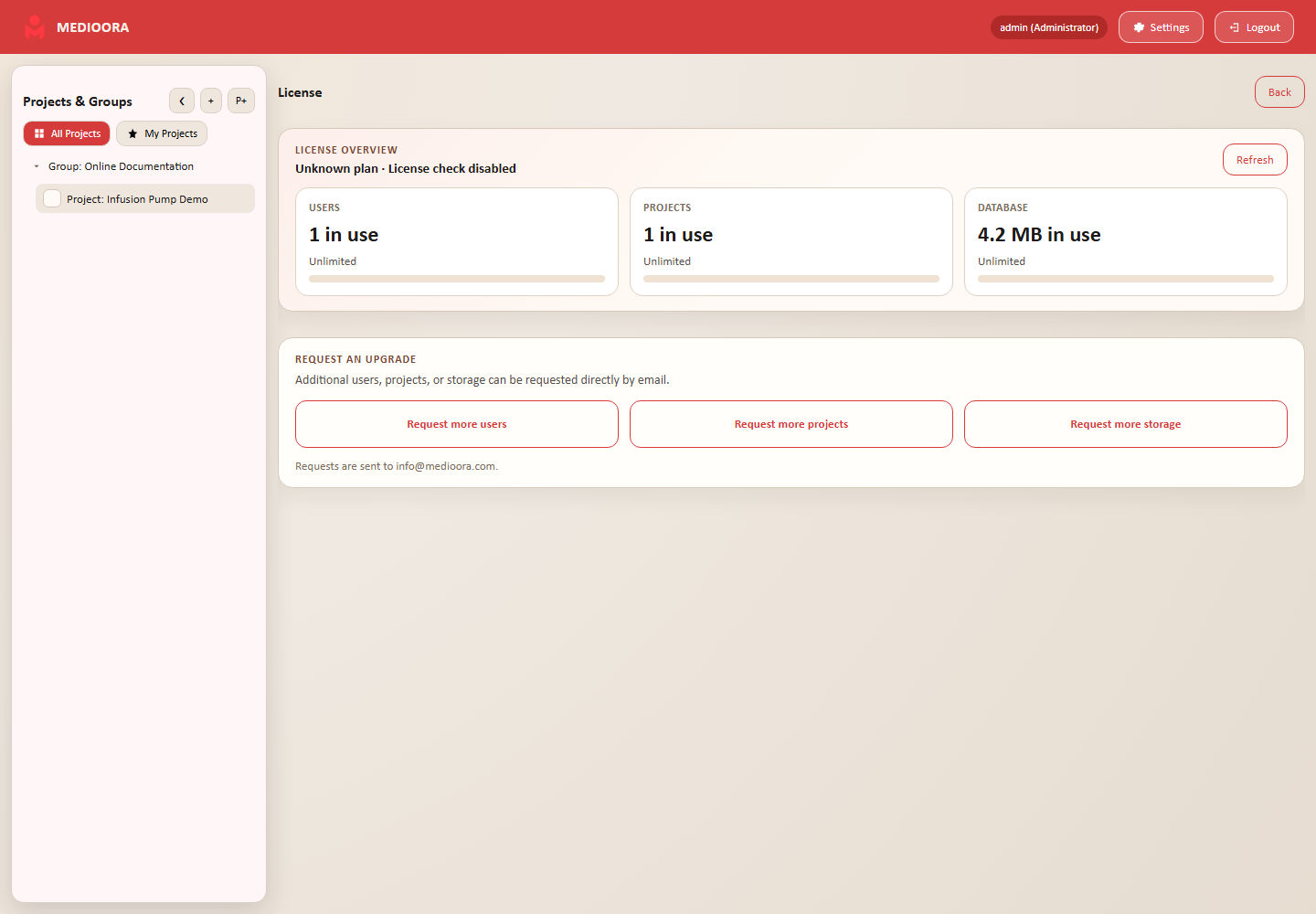 MEDIOORA: License and open-source components